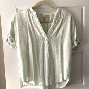 a new day linen candy stripe blouse